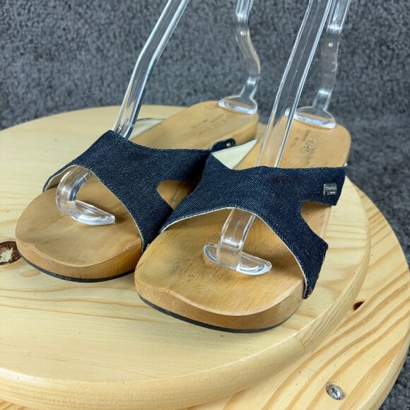 Iceberg Sandals Womens Size 8.5 EU 39 IceJeans Wood Platform Clog Made in Italy - Picture 2 of 8